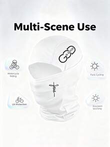 1/2Pcs Faith Letter Print Windproof Balaclava Helmet Liner, UV Dust Protection Full Face Neck Gaiter, Breathable Motorcycle Cycling Ski Sports Head Wrap - Multicolor - View 5