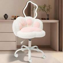 Techigher Cute Plush Office Chair With Cat Paw Design, Swivel Desk Chair For Girls & Teens, Fluffy Dressing Table Vanity Chair With Metal Base, Height Adjustable Soft Computer Task Chair - Multicolor - View 11