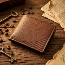 Billetera corta de piel auténtica para hombre, plegable con múltiples ranuras para tarjetas, ideal para regalo y uso diario - NS18 - Ver 6
