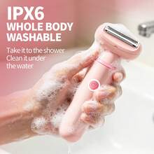 Conduroma Cordless Electric Razors For Women: Rechargeable Painless Bikini Trimmer For Body Hair- IPX6 Wet/Dry Shaver With Travel Lock Function For Face/Underarm/Leg/Bikini, Pink - Multicolor - View 7
