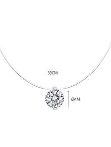 1pc S925 Sterling Silver Minimalist Luxury Casual Versatile Single Zirconia Pendant Necklace, Low-Key Elegant Ins Cold Style Neck Jewelry For Daily Commute, Party, Vacation, Gift - Diamond - View 11