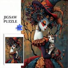 1000 Pieces Adult Mini Puzzle Box - This Precision-Cut Adult Puzzle, High Difficulty And Scratch-Resistant, Features A Fantasy Clown And Cat Theme, Suitable For Halloween, Christmas, And Is An Excellent Gift For Family Entertainment, DIY Decoration, Art Collection, And Brain Challenge. - Multicolor - View 2