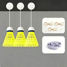 1 Set Badminton Rebound Training Kit, Indoor Glossy Badminton, Portable Badminton Training Equipment | Badminton Set With Elastic Shuttlecocks (Racket Not Included) - Multicolor - View 7
