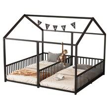 Bed Frame Kids Bed 90x200cm - House Design - 黑色 - 查看 6