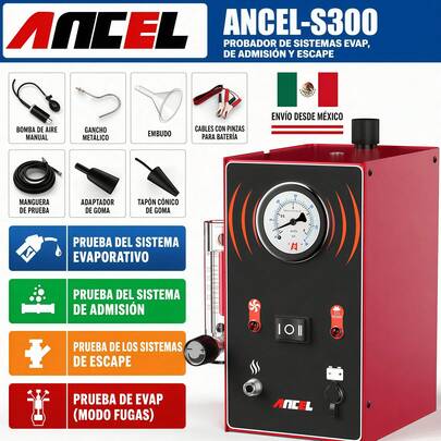 ANCEL S300 Máquina de Humo Automotriz, Detector de Fugas EVAP, Herramienta de Diagnóstico para Sistema de Vacío y Combustible