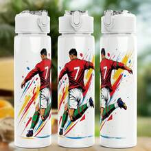 FIFA 1pc Vibrant Soccer Themed 750ml Water Bottle, Made Of Durable And Lightweight Material, Cute Design, Leak-Proof And Reusable, Perfect For Travel And Running - Great Gift For Graduation, Summer, Mother's Day And Camping - Multicolor - View 2