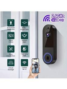 2.4G WiFi 無線視訊門鈴攝影機,5200mAh 可充電智慧安全門鈴,支援 AI 人體偵測、雙向對話與夜視 - 查看 6