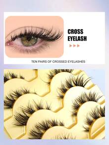 5 Pairs Fox Eye Invisible Stem Eyelash Extensions, Fox-Style Fluffy Curly Faux Eyelashes, Handmade Exquisite Design, Better Fit For Eyes, Trimmable And Reusable - 查看 4
