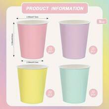 10/20/40pcs Macaron Color Paper Cups, Multi-Color | Macaron Rainbow Disposable Drinking Cups | Mixed Soft Tone Party Tableware, Suitable For Birthday, Ice Cream, Tea Party, Bridal Shower, Gender Reveal Occasions - View 19