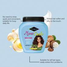 Hoegoa Crema Nutritiva Para Cabello Rizado, Aporta Humedad Superficial Para Aminorar El Aspecto Rebelde Y El Frizz Del Cabello Rizado, Crema Nutritiva Formulada Especialmente Para El Cuidado Diario Del Cabello Rizado Y Ondulado. - azul - Ver 3