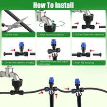 Upgraded Drip Irrigation System Kit 75FT, Adjustable Misting Nozzles Leak-Proof Design Garden Greenhouse Outdoor Plants - A - View 3