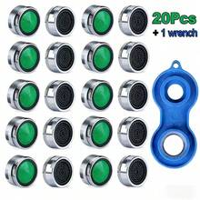 20-Pack Kitchen Sink Faucet Aerators, 24mm Female Threaded Nozzle Inserts With Wrench, Bubbler And Water Filter Adaptor, Replacement Parts For Taps, No Electricity Required, Universal Bathroom And Kitchen Accessories - A - View 1