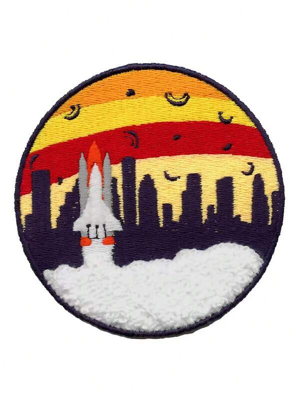 1pc Retro Space Shuttle City Embroidery Patch Iron On Sew On Clothes Decor Badge
