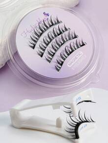 Magnetic Segmented False Eyelashes, Glue-Free, With Storage Tray, Natural Fish Tail Style, Eye-Enlarging - View 8