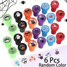 6/12/24/48 Pcs Kit Stempel Otomatis Aneka Warna Halloween dengan 12 Desain Stempel Plastik Berwarna Cerah dan Menyenangkan untuk Anak-anak, Suvenir Pesta Halloween, Pengisi Tas Bingkisan Halloween, Hadiah Kelas Halloween, Warna dan Gaya Acak - hallowen - View 6