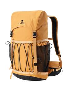 CAMEL CROWN Professional Outdoor Bucket Style Mountaineering Backpack, Large Capacity Travel Shoulder Backpack For Hiking And Mountain Trekking - Sunset Yellow - View 1