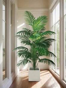 Tanaman Buatan Besar 90-120cm, Pohon Palem Buatan, Daun Palem Tropis, Tanaman Palem Buatan, Bentuk Pohon Tinggi, Daun Monstera Plastik Sentuh Buatan untuk Dalam Ruangan, Cocok untuk Dekorasi Rumah, Dapur, Luar Ruangan, dan Kantor - Hijau - View 4