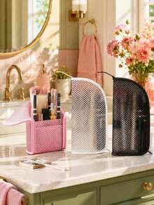 1pc Portable Travel Toiletry Bag, Mesh Bathroom Toiletry Bag, Multi-Functional Makeup Storage Bag Travel Essential, Small Cosmetic Storage Bag, Beach Vacation Bag, Foldable Storage Bag, Suitable For Back To School, Travel, Vacation, Fitness And Swimming, Makeup Bag, Bath Bag, Perfume Bag - Multicolor - View 2