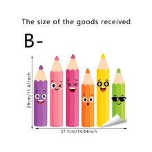 Dopamine Rainbow Cartoon Funny Smiling Face Crayon Drawing Window Sticker, Double-Sided PVC Static Adhesion Glass Decal, Suitable For Back To School Season Classroom, Kindergarten, Bedroom, Study Room And Home Decor - Multicolor - View 17