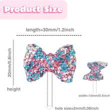 Bow Beads For Pens 10pcs Rhinestone Focal Bead For Crafts Fits For Beadable Pens Jewelry Making Braclets Bling Chunky Glitter Beads For DIY Supplies, Assorted Varieties Mix Colors - Bow Bead - View 2