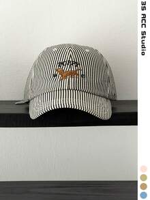 Minimalist Embroidered Letter Soft Top Vintage Plaid Duck Bill Cap Women Spring Summer Thin Long Brim Sun Protection 5-Panel Flat Brim Streetwear Hip Hop Baseball Cap Plaid Baseball Cap American British Academy Style Unisex Large Head Circumference Sun Protection Sports Duck Bill Cap - Striped Baseball Cap - View 2