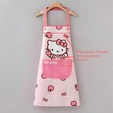 Delantal de cocina de PVC rosa Sanrio Hello Kitty con bolsillo, diseño brillante, perfecto para cocinar en casa - Multicolor - Ver 10