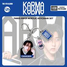 1 Set 8 Pc The New Album KARMA From SKZOO Comes With A Set Of Acrylic Accessories - A Three Pieces Keychain Set. These Items Are Of High Quality And Have Excellent Appearance, Making Them Perfect For Decorating Bags And Keys. - Multicolor - View 8