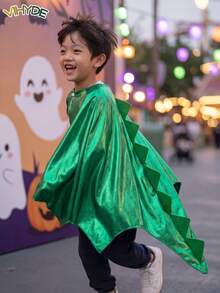Vihyde Young Boys Halloween Dinosaur Tail Cape Costume, Eye-Catching Outfit - Green - View 2