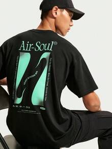 Nike Men's AS U NSW FAMILY REUNION TEE Short Sleeve Knit Collarless T-Shirt TIW1200-010 - Black - View 3