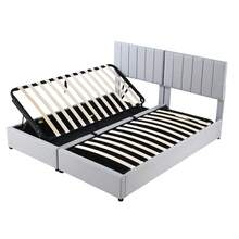 Bed Frame 180x200 Cm Hydraulic With Storage – Grey - 灰色 - 查看 10