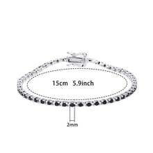 emejewe 1D VVS1 Moissanite Tennis Bracelet, Original S925 Sterling Silver Plated With White Gold, Comes With GRA Certificate, Unisex - Black - View 34