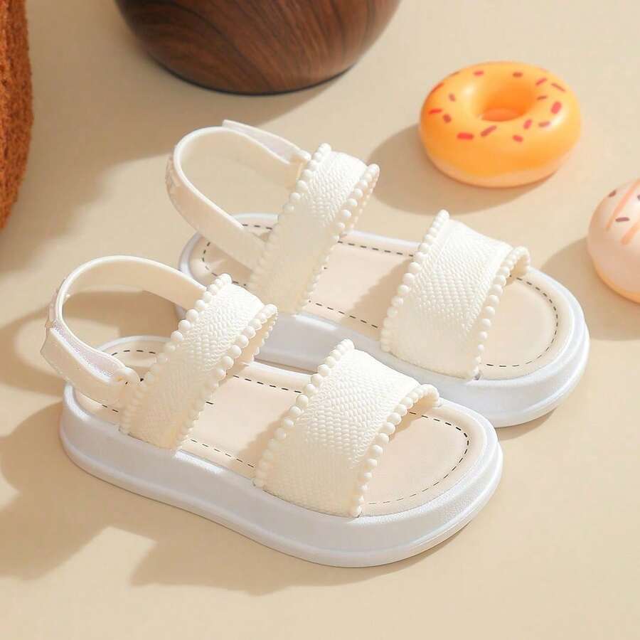 Caweiny Girls' Fashion Thick Sole Sandals Suitable For Daily Wear - White - View 1