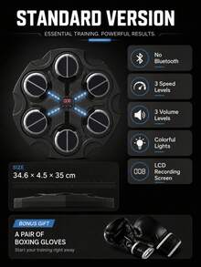 Smart Bluetooth Music Punching Machine, Wall-Mounted Music Punching Target With Rhythmic Lights, Interactive Punching Trainer For Adults And Children, Home Fitness Equipment For Fitness, Stress Relief And Reaction Training - Multicolor - View 6