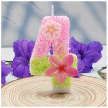 1件雙花數字0-9蠟燭，創意手工蛋糕裝飾生日蠟燭，DIY蛋花蠟燭，適用派對蛋糕裝飾 - 查看 6