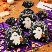 10/30pcs Halloween Plastic Gift Bags, Halloween Cute Ghost Gift Bags, Halloween Candy Bags, Halloween Cookie Baking Bags, Halloween Storage Bags, Children Trick Or Treat Decoration Bags, Children Happy Party Decoration, Halloween Table Centerpiece Decoration, Halloween Room Decoration, Halloween Home Decoration, Day Of The Dead Gifts, Day Of The Dead Decoration, Party Favors - Halloween Ghosts - View 3