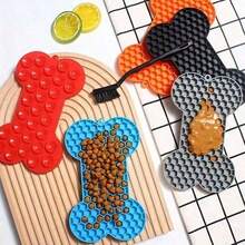 1pc Bone Silicone Licking Pad For Dogs, Slow Feeding Pad, Pet Slow Feeding Pad - Multicolor - View 8