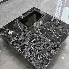 1 Roll Black Marble Wallpaper - Self-Adhesive Glossy Marble Film - Removable Countertop Sticker - Suitable For Kitchen Cabinets, Dining Table, Bathroom Decoration And Renovation - Barbary Black - View 7