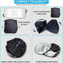 1pc Happy Cat Car Sunshade, Made Of Polyester Fiber, Suitable For Various Car Models Front Windshield, Provides Heat Insulation And Privacy Protection, Keeps Your Car Cool, Foldable For Easy Storage - Happy Cat - View 7