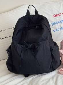 Lightweight Minimalist Large Capacity Backpack - Black - View 4