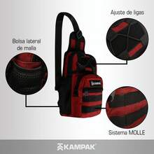 Pechera Kampak Ep35 Mochila Táctica Cruzada Urbana Multiusos - Granate - Ver 4
