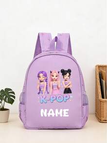 1pc Personalized Back To School Backpack, Casual Versatile K-POP Theme Print, Zipper Closure Nylon Material, Adjustable Shoulder Straps, Hand-Carry Option, Suitable For School, Commuting, Shopping, Daily Use. Birthday Gift. - One Size - View 21
