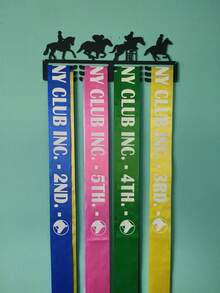 1pc Metal Medal Display Rack For Horse Racing Competition Gold, Silver, Bronze Medals, Wall Decor Storage Holder, Suitable For Sports Awards, Weather-Resistant For Indoor/Outdoor Display, Perfect Gift For Sports Fans And Champions - Black - View 7