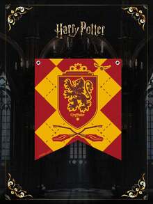 1pc Harry Potter Geometric Badge Banner Flag, And Four House Badge Banner Flag With Tassels, Birthday Party Decoration, Magic World Wall Decor, Suitable For Party Decoration, Holiday Decoration, Scene Arrangement Supplies, Home Office [Official Licensed] - Multicolor - View 10