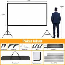 100 Inch 16:9 Projector Screen 160° Wide Viewing Angle With 2 Support Tripods, Portable Projection Display For Camping Business Meeting Wedding Events - View 5