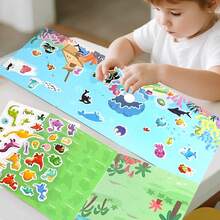 Reusable DIY Sticker Book, Multi-Scene Multi-Theme Bubble Stickers, Portable Quiet Busy Sticker Book, Children's Sticker Toy Gift - Multicolor - View 3