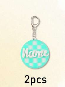 Custom Checkerboard Name Keychain,Checkered Backpack Tag,3d Name Keychain,Personalized Bag Charm,Cute Keychain Accessories,Customized,Customizable - Style a - View 14