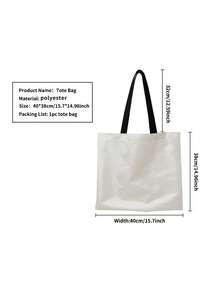 Custom Photo & Text Tote Bag – Personalized, Reusable Shoulder Shopping Bag With Foldable Design (Polyester, Assorted Colors) - Multicolor - View 10