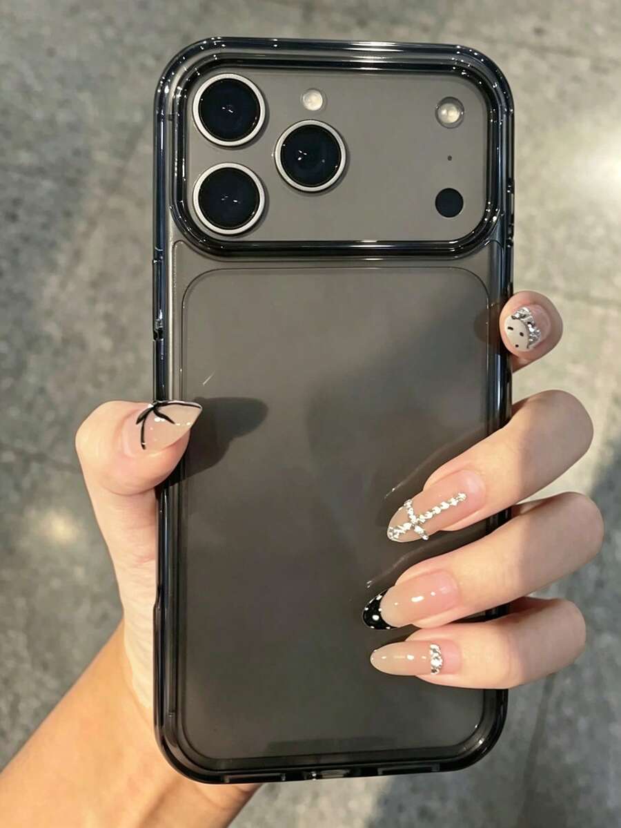 New Transparent Phone Case, Compatible With IPhone 18 Pro Max 18 Pro 17 Pro Max 17 Pro 17 16 Pro Max 16 Pro 16 15 Pro Max 15 Pro 14 Pro Max 14 Pro 13 12 Pro Max, Full Coverage Back Protection - Translucent Black - View 1