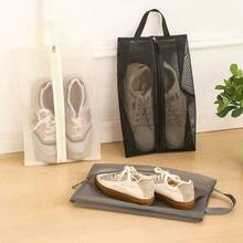 1pc Foldable Breathable Mesh Shoe Bag - Transparent Visible Design Storage Bag, Portable Handheld Sports Fitness Shoe Storage Bag, Dust-Proof Moisture-Proof Large Capacity Shoe Storage Bag, Suitable For Gym, Travel, Beach And Cosmetics - View 10