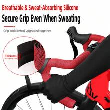 VXM Anti-Slip Shock-Absorbing Silicone Handlebar Tape, Comfortable Grip, Road Bike Handlebar Tape, Multiple Colors - Multicolor - View 9